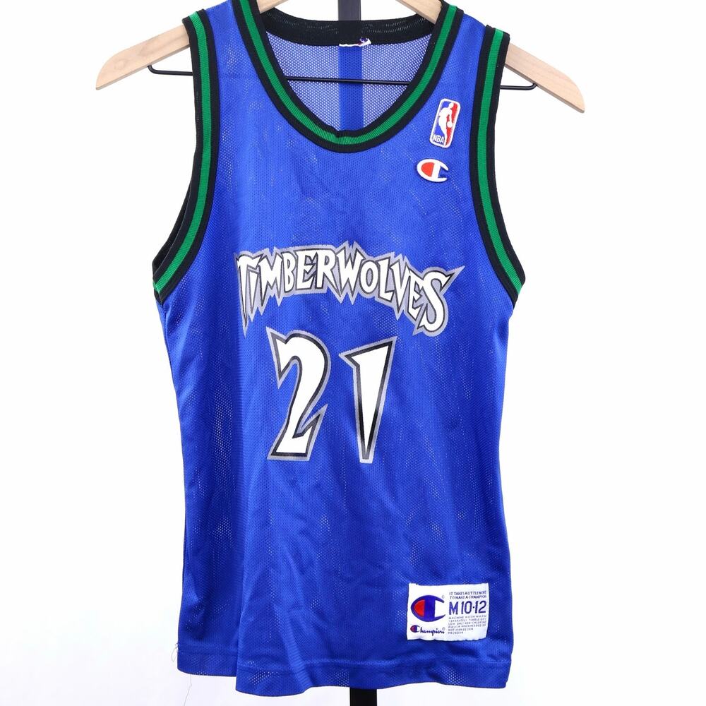 Vintage Champion Kevin Garnett #21 Minnesota Timberwolves‎ Youth Jersey M 10-12